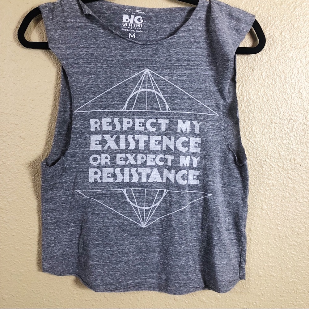 Big Glitter Cut Out Graphic Tank